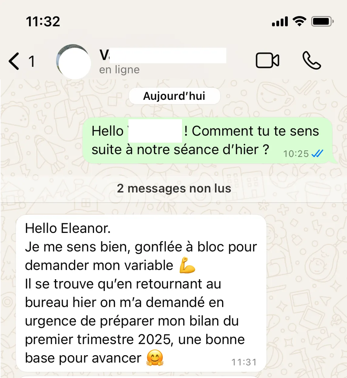 Message reçu — négociation salariale